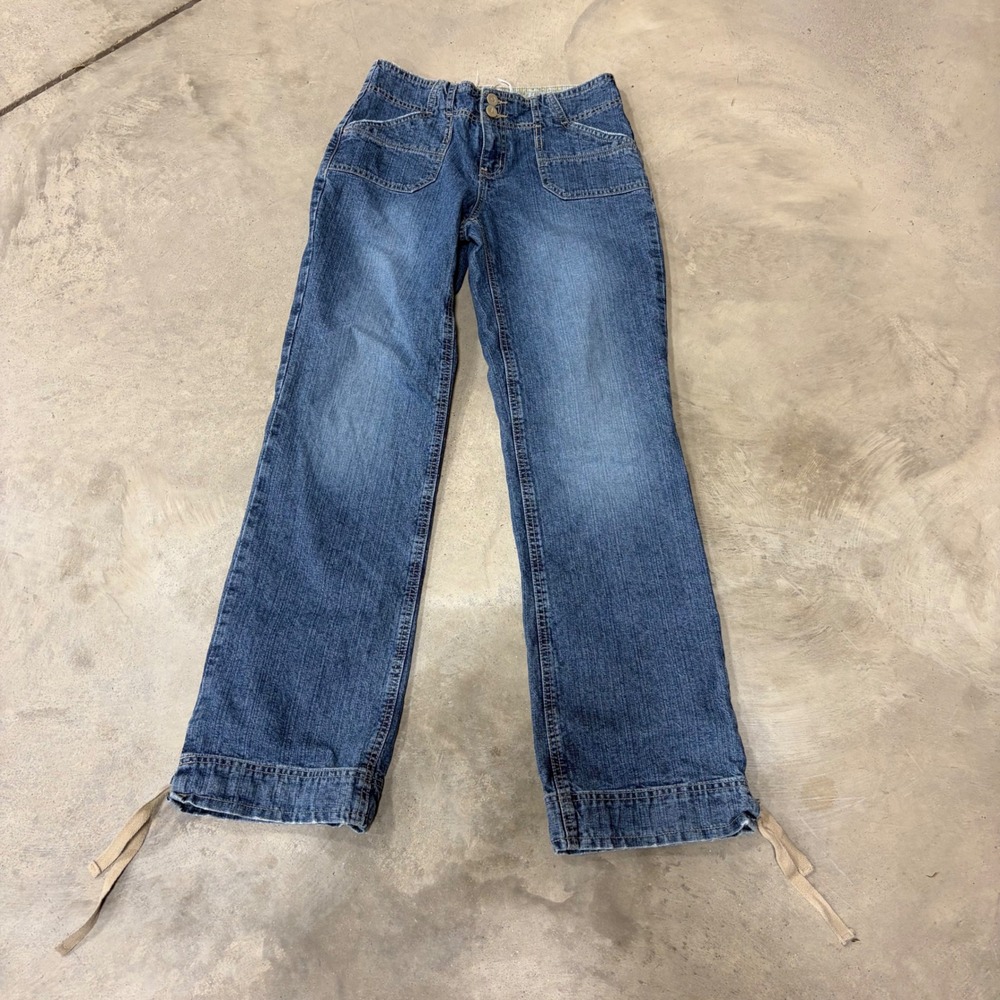 Hydraulic Vintage Y2K Medium Wash Drawstring Hem Straight Leg Jeans Size 5/6